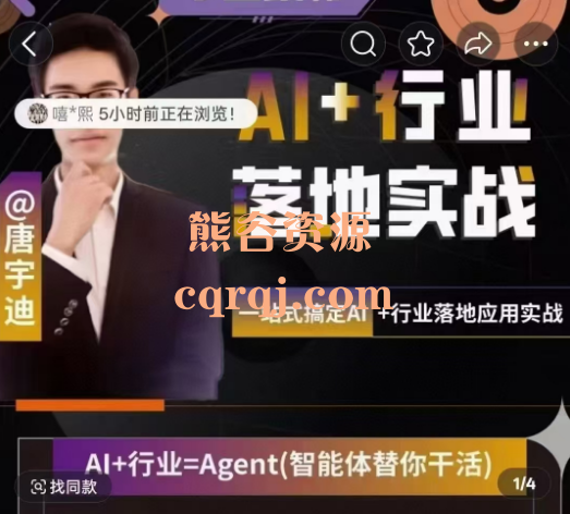 唐宇迪:迪哥2024AI必会Agent应用解读+项目实战精讲班