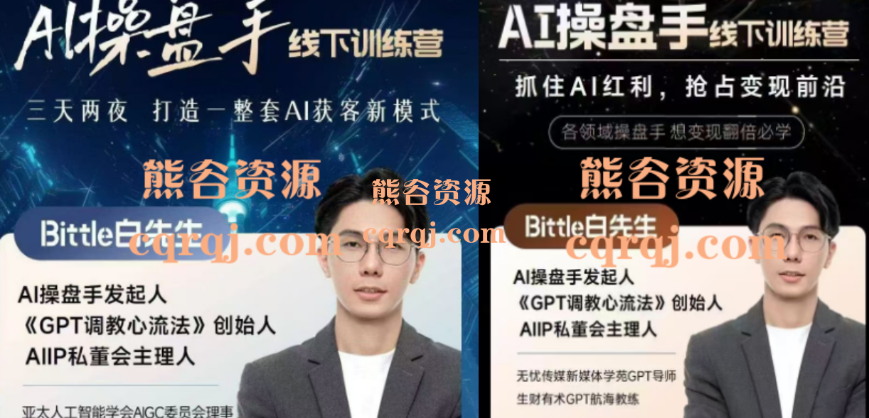 白先生AI操盘手线下训练营掌握全面的GPT使用技巧+11月15上海三天两夜
