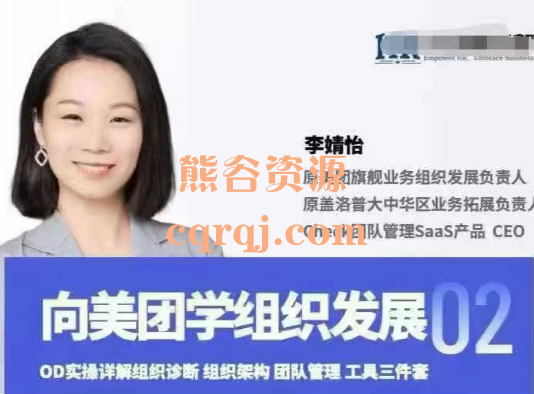 李婧怡OD实操课搞懂组织诊断组织架构团队管理，秒懂OD向美团学组织发展
