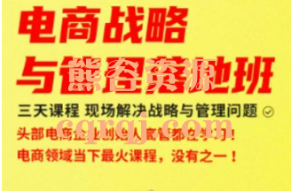 蒋晖电商战略与管理落地班三天课程，25年3月最新一期
